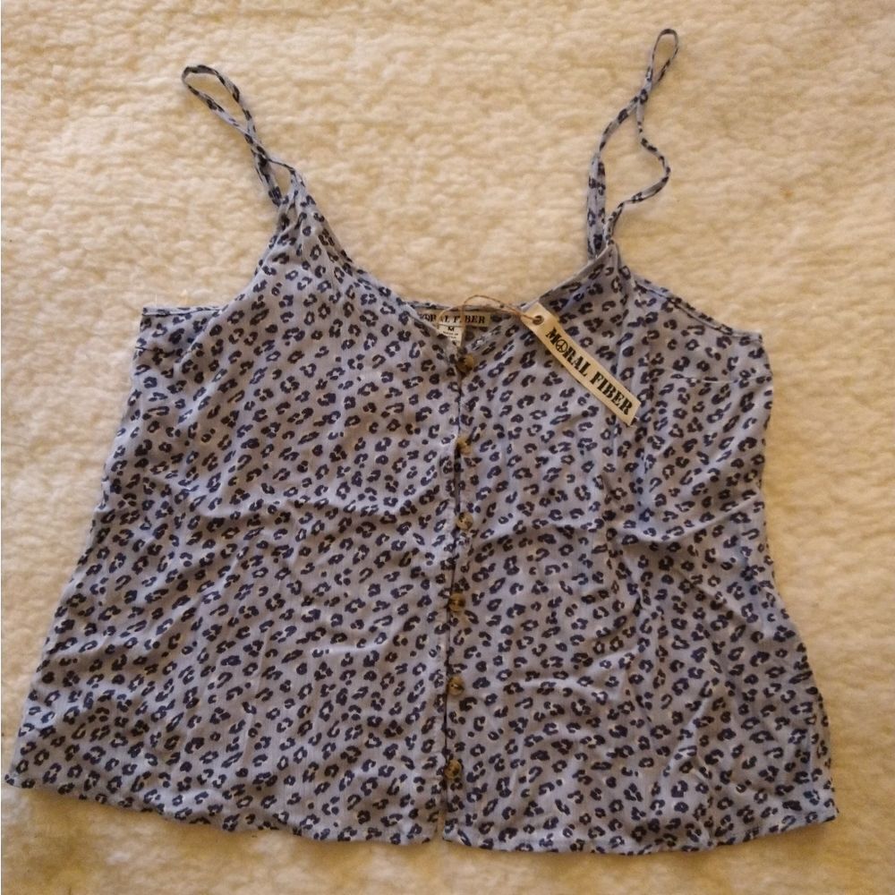 Moral Fiber Button Front Tank Top - Picture 2 of 3